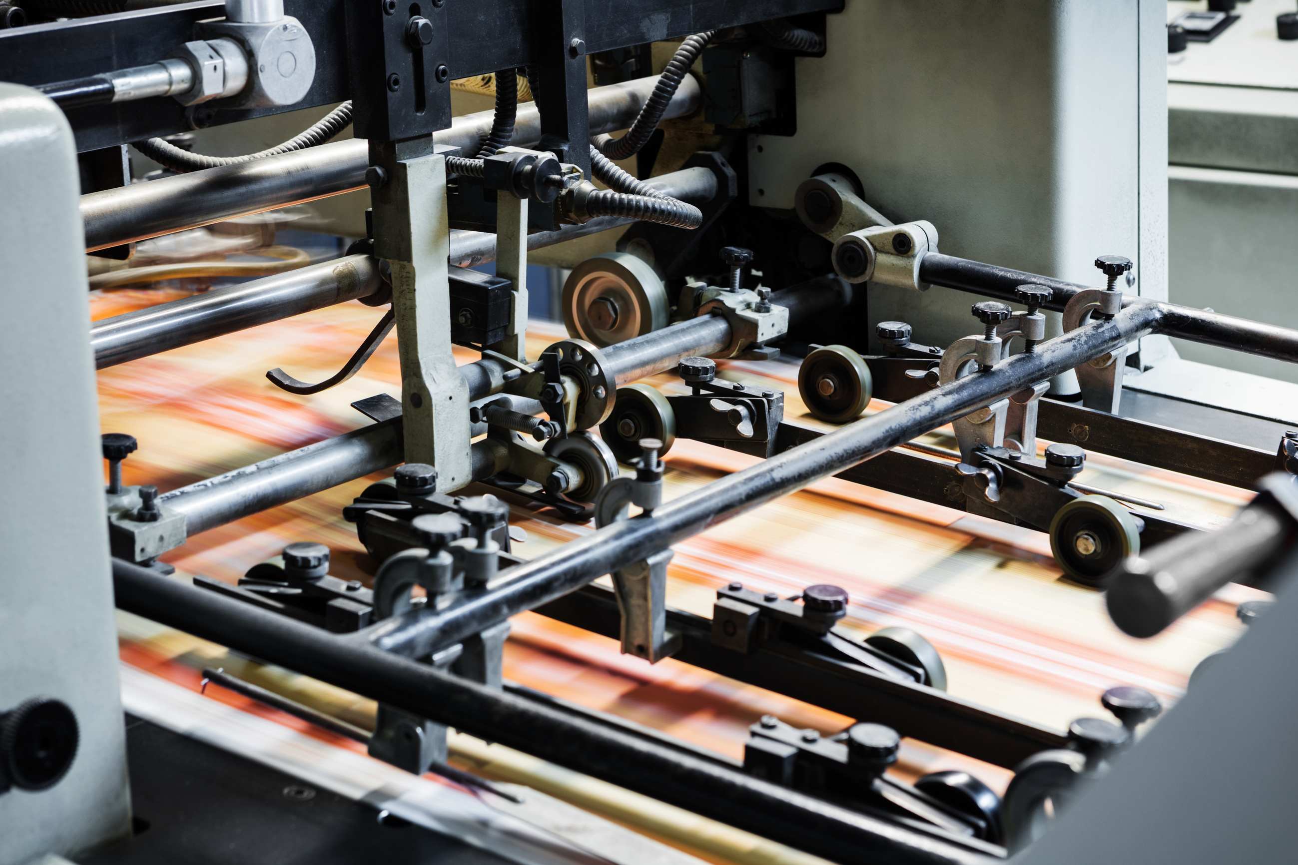 printing leaflets in modern printing house